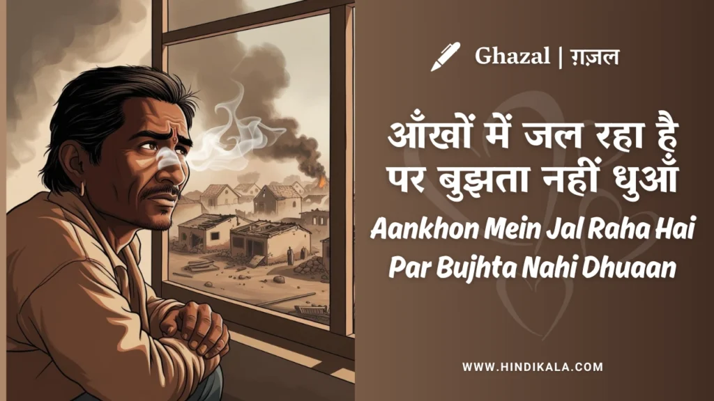 gulzar-ghazal-aankhon-mein-jal-raha-hai-par-bujhta-nahi-dhuan-meaning