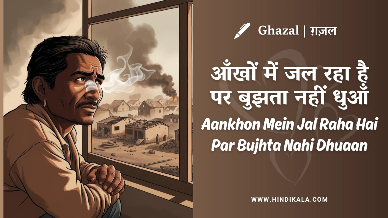 Gulzar Ghazal Aankhon Mein Jal Raha Hai Par Bujhta Nahi Dhuaan Meaning (English Translation) | गुलज़ार – आँखों में जल रहा है पर बुझता नहीं धुआँ