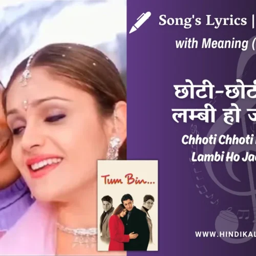 Tum Bin (2001) – Chhoti Chhoti Raatein Lambi Ho Jaati Hai Lyrics Meaning (English Translation) | Anuradha Paudwal, Sonu Nigam | छोटी-छोटी रातें लम्बी हो जाती हैं