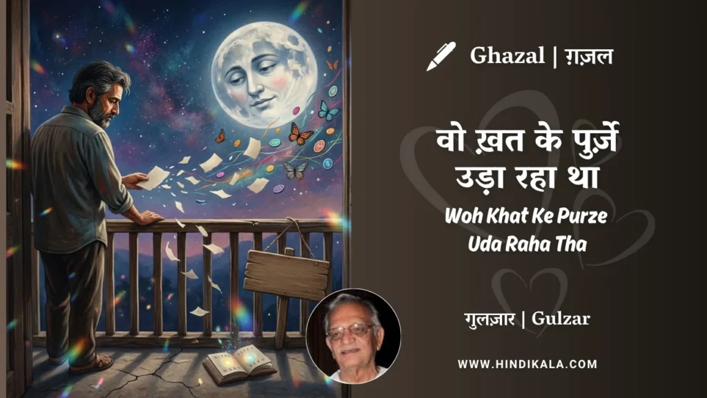 gulzar-poem-Woh-Khat-Ke-Purze-Uda-Raha-Tha-in-hindi-english-with-meaning